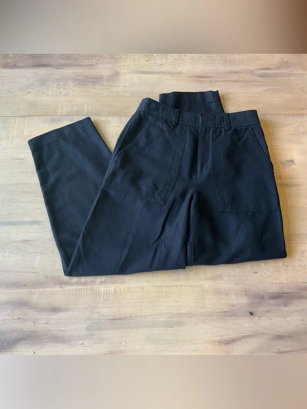 Banana Republic Black The Weekend Slim Barrel Leg Linen / Cotton size 4